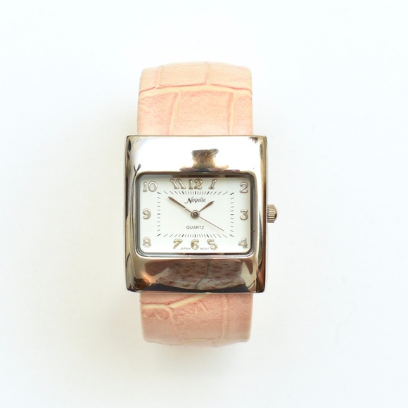 Novelle Quartz Jewelry Novelle Quartz Pastel Pink Alligator Cuff Watch Poshmark
